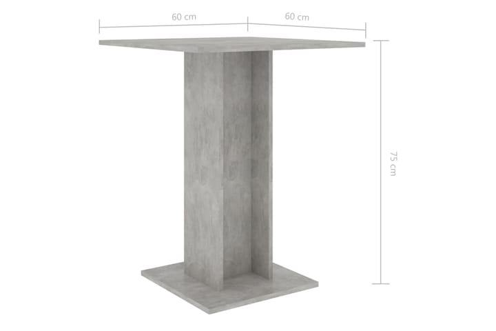 Bistropöytä betoninharmaa 60x60x75 cm lastulevy - Kahvilapöytä