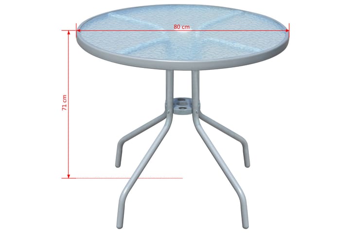 Bistropöytä harmaa 80x71 cm teräs - Harmaa - Kahvilapöytä
