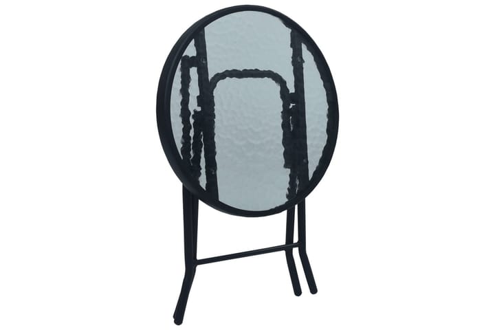 Bistropöytä musta 40x46 cm teräs ja lasi - Kahvilapöytä