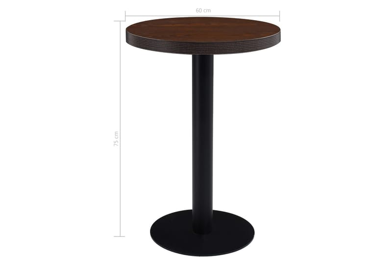 Bistropöytä tummanruskea 60 cm MDF - Puutarhakalusteet - Terassipöydät - Kahvilapöytä