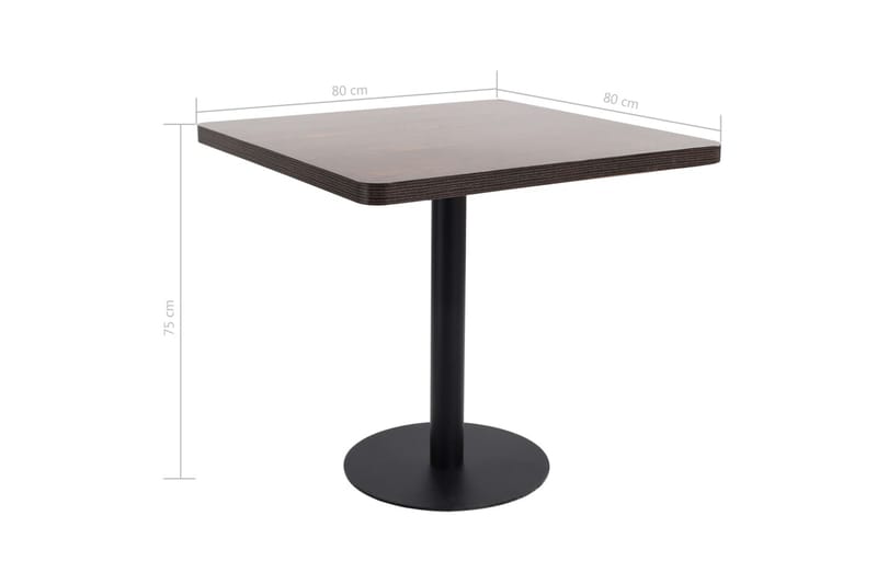 Bistropöytä tummanruskea 80x80 cm MDF - Ruskea - Puutarhakalusteet - Terassipöydät - Kahvilapöytä