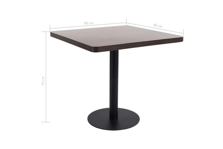 Bistropöytä tummanruskea 80x80 cm MDF - Ruskea - Kahvilapöytä