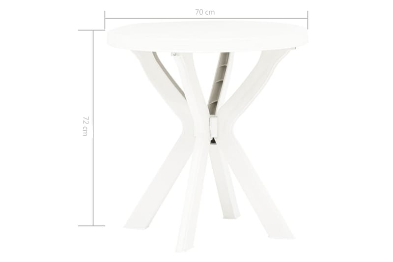 Bistropöytä valkoinen Ã˜70 cm muovi - Valkoinen - Puutarhakalusteet - Terassipöydät - Kahvilapöytä
