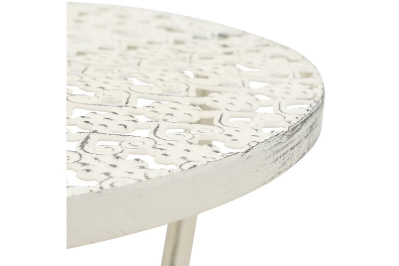 Bistropöytä vintagetyyli metalli pyöreä 40x70 cm valkoinen - Valkoinen - Puutarhakalusteet - Terassipöydät - Kahvilapöytä