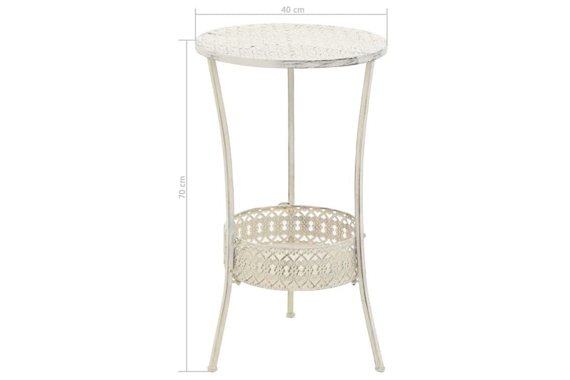 Bistropöytä vintagetyyli metalli pyöreä 40x70 cm valkoinen - Valkoinen - Puutarhakalusteet - Terassipöydät - Kahvilapöytä