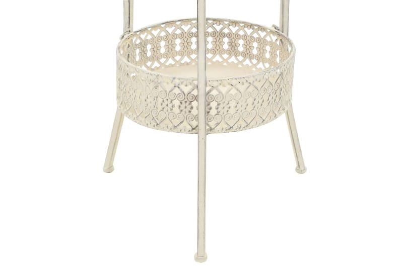 Bistropöytä vintagetyyli metalli pyöreä 40x70 cm valkoinen - Valkoinen - Puutarhakalusteet - Terassipöydät - Kahvilapöytä