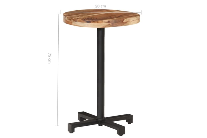 Bistropöytä pyöreä Ø50x75 cm täysi akaasiapuu - Ruskea - Kahvilapöytä