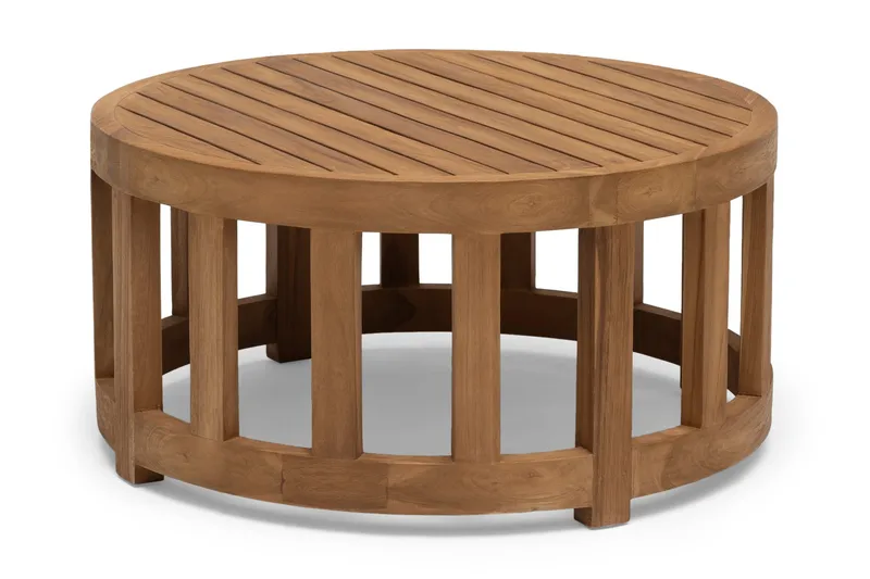 Hillerstorp Himmelsnäs pyöreä sohvapöytä ulkokäyttöön 80 cm tiikki, Ruskea