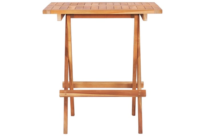 Kokoontaittuva bistropöytä 60x60x65 cm täysi tiikki - Ruskea - Kahvilapöytä