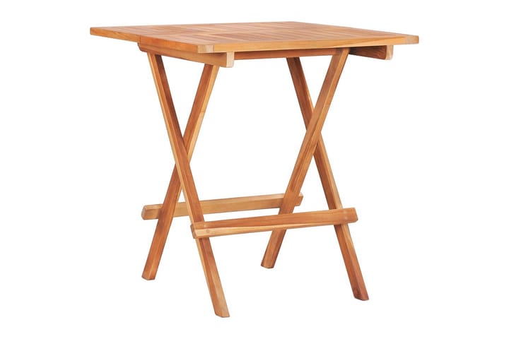 Kokoontaittuva bistropöytä 60x60x65 cm täysi tiikki - Ruskea - Kahvilapöytä