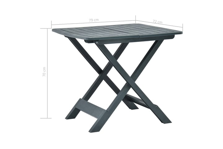 Kokoontaittuva puutarhapöytä vihreä 79x72x70 cm muovi - Vihreä - Kahvilapöytä