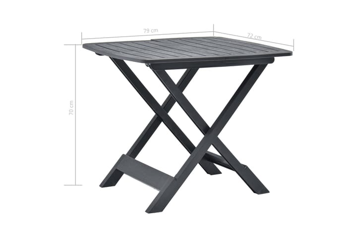 Kokoontaittuva puutarhapöytä antrasiitti 79x72x70 cm muovi - Antrasiitti - Kahvilapöytä