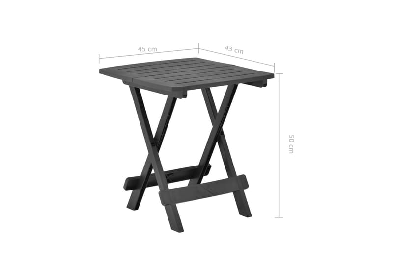 Kokoontaittuva puutarhapöytä antrasiitti 45x43x50 cm muovi - Antrasiitti - Puutarhakalusteet - Terassipöydät - Kahvilapöytä