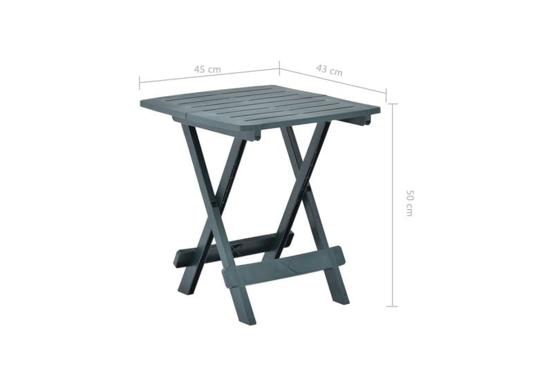 Kokoontaittuva puutarhapöytä vihreä 45x43x50 cm muovi - Vihreä - Puutarhakalusteet - Terassipöydät - Kahvilapöytä