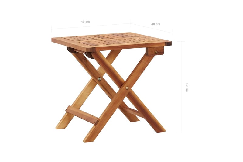 Kokoontaittuva puutarhan sohvapöytä 40x40x40cm akaasiapuu - Ruskea - Puutarhakalusteet - Terassipöydät - Kahvilapöytä