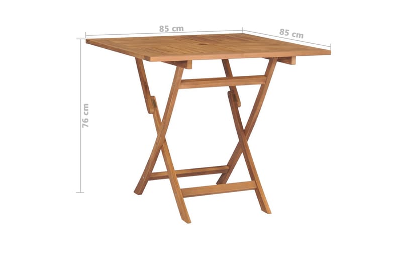 Kokoontaittuva puutarhapöytä 85x85x76 cm täysi tiikki - Ruskea - Puutarhakalusteet - Terassipöydät - Kahvilapöytä