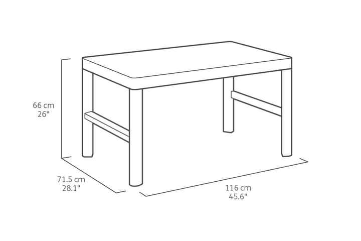 Parvekepöytä Lyon 116 cm Antrasiitti - Keter - Kahvilapöytä