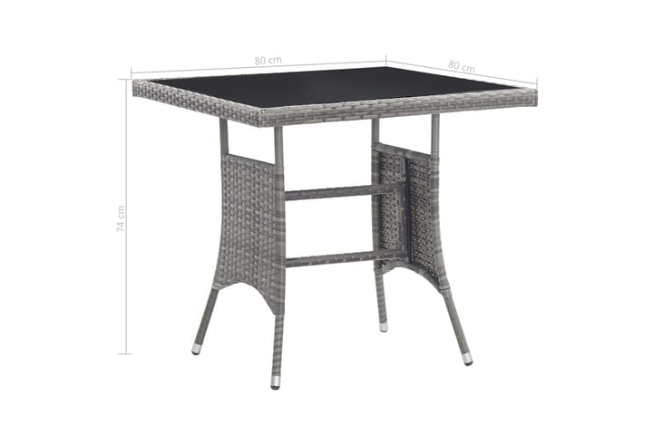 Puutarhapöytä antrasiitti 80x80x74 cm polyrottinki - Antrasiitti - Kahvilapöytä