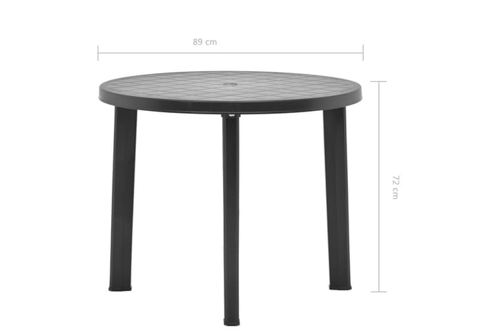 Puutarhapöytä antrasiitti 89 cm muovi - Antrasiitti - Kahvilapöytä