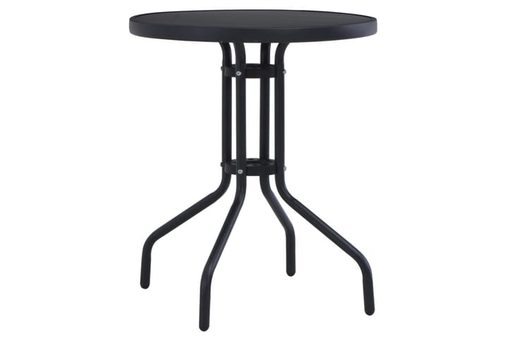 Puutarhapöytä musta 60 cm teräs ja lasi - Kahvilapöytä