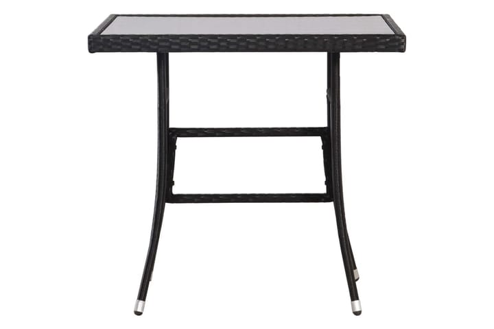 Puutarhapöytä musta 80 x 80 x 74 cm polyrottinki - Musta - Kahvilapöytä