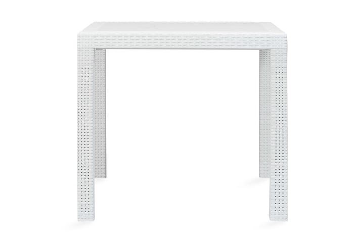 Puutarhapöytä rottinkityylinen muovi 79x79x72 cm valkoinen - Valkoinen - Kahvilapöytä