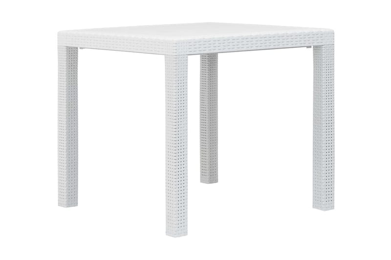 Puutarhapöytä rottinkityylinen muovi 79x79x72 cm valkoinen - Valkoinen - Puutarhakalusteet - Terassipöydät - Kahvilapöytä