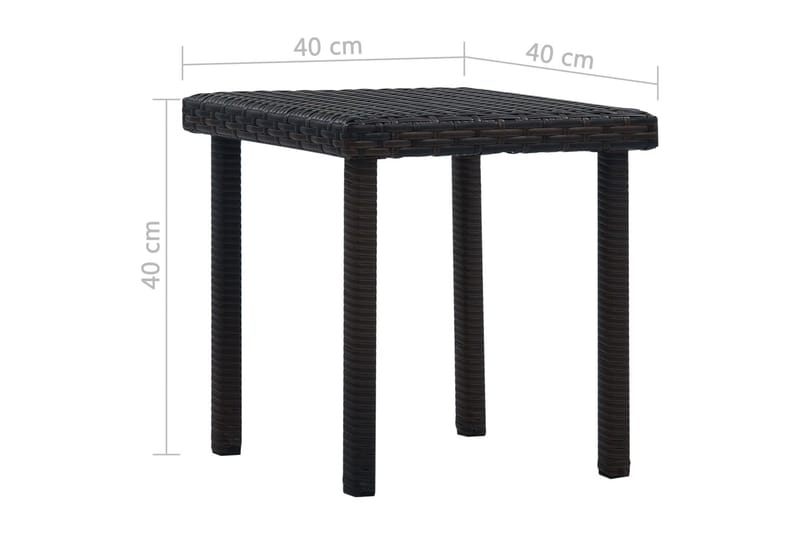 Puutarhapöytä ruskea 40x40x40 cm polyrottinki - Ruskea - Puutarhakalusteet - Terassipöydät - Kahvilapöytä