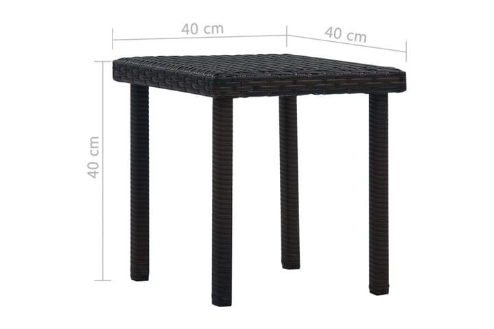 Puutarhapöytä ruskea 40x40x40 cm polyrottinki - Ruskea - Kahvilapöytä