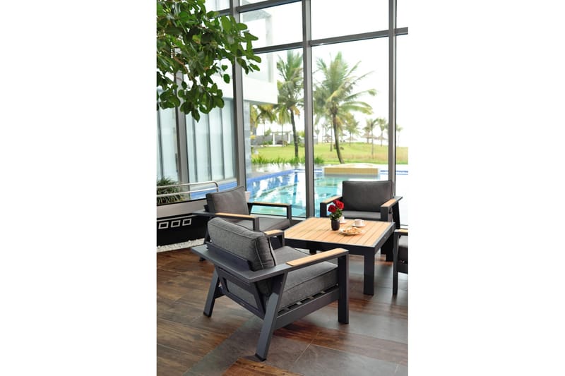 Sohvapöytä Palau 63 cm - Puu/Harmaa - Puutarhakalusteet - Terassipöydät - Kahvilapöytä