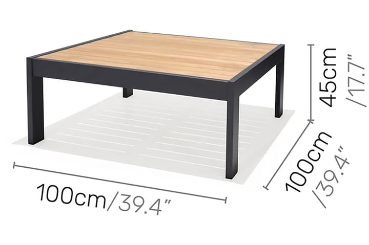 Sohvapöytä Palau 103 cm - Puu/Harmaa - Kahvilapöytä