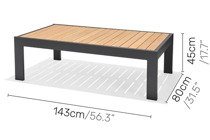 Sohvapöytä Palau 143 cm - Puu/Harmaa - Kahvilapöytä