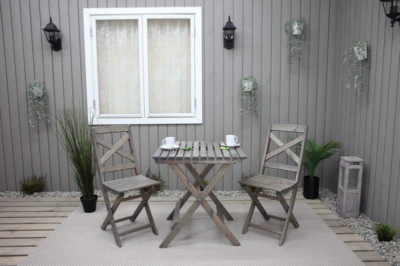 Taittopöytä Edilma 65 cm - Harmaa - Puutarhakalusteet - Terassipöydät - Kahvilapöytä