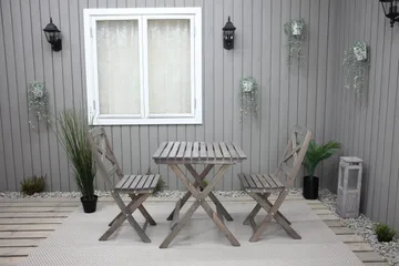 Taittopöytä Edilma 65 cm - Harmaa - Puutarhakalusteet - Terassipöydät - Kahvilapöytä