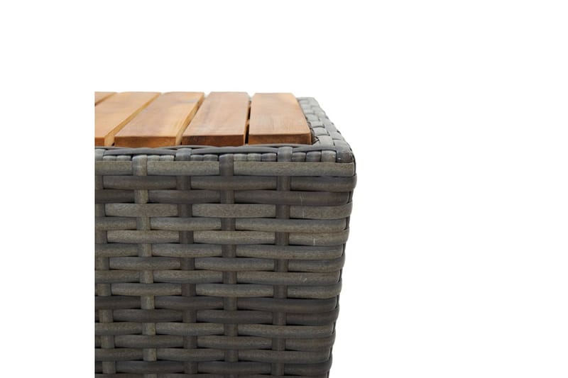 Teepöytä 41,5x41,5x43cm polyrottinki ja täysi akaasiapuu - Harmaa - Puutarhakalusteet - Terassipöydät - Kahvilapöytä