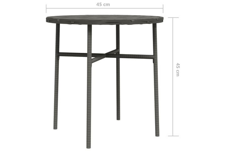 Teepöytä harmaa 45 cm polyrottinki - Harmaa - Kahvilapöytä