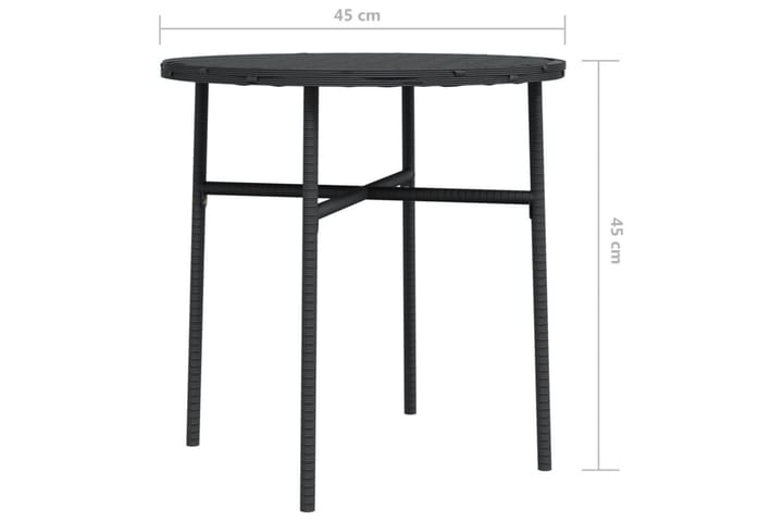 Teepöytä musta 45 cm polyrottinki - Musta - Kahvilapöytä