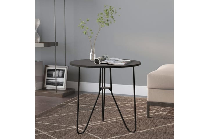 Teepöytä musta 48 cm MDF ja rauta - Musta - Kahvilapöytä