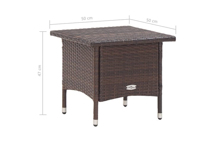 Teepöytä ruskea 50x50x47 cm polyrottinki - Ruskea - Kahvilapöytä