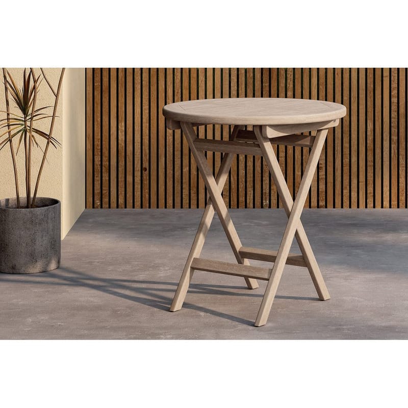 Kenya Kahvipöytä 70 cm - Whitewash - Puutarhakalusteet - Terassipöydät - Kahvilapöytä