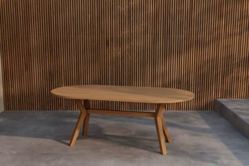 Kenya soikea ruokapöytä 200 cm ulkokäyttöön - Luonnonväri - Puutarhakalusteet - Terassipöydät - Ruokapöytä terassille