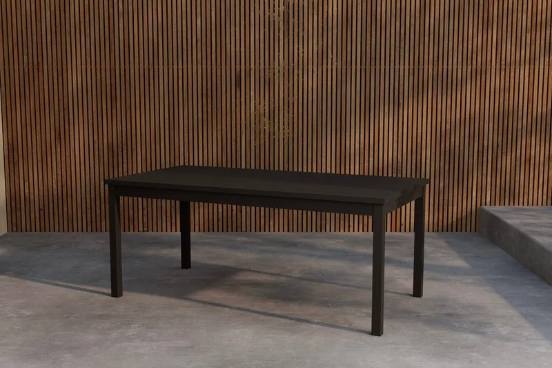 Kenya suorakulmainen ruokapöytä 180 cm ulkokäyttöön, Musta