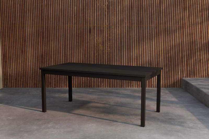 Kenya suorakulmainen ruokapöytä 180 cm ulkokäyttöön, Musta