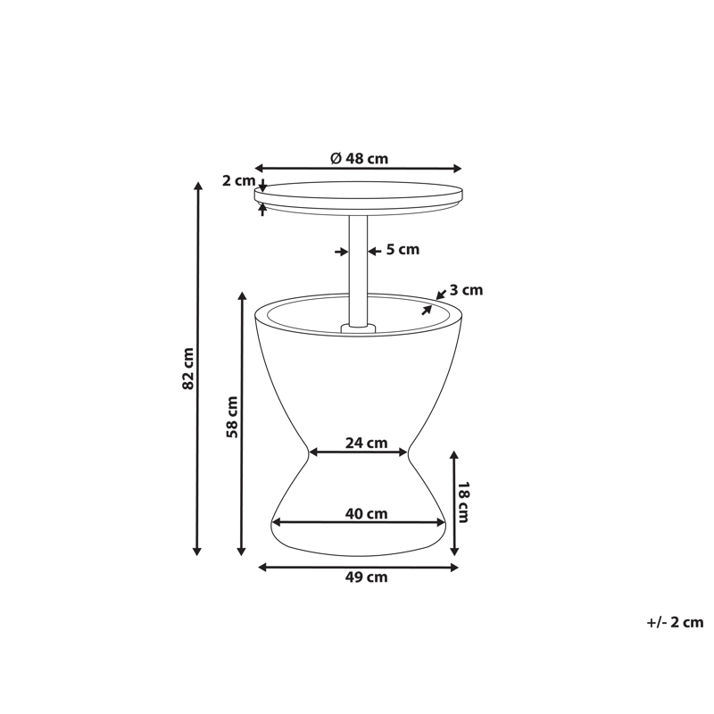 Kylmäkaappi/baaripöytä ulos Aisa 49 cm puujäljitelmä - ruskea - Puutarhakalusteet - Terassipöydät - Baaripöytä ulos