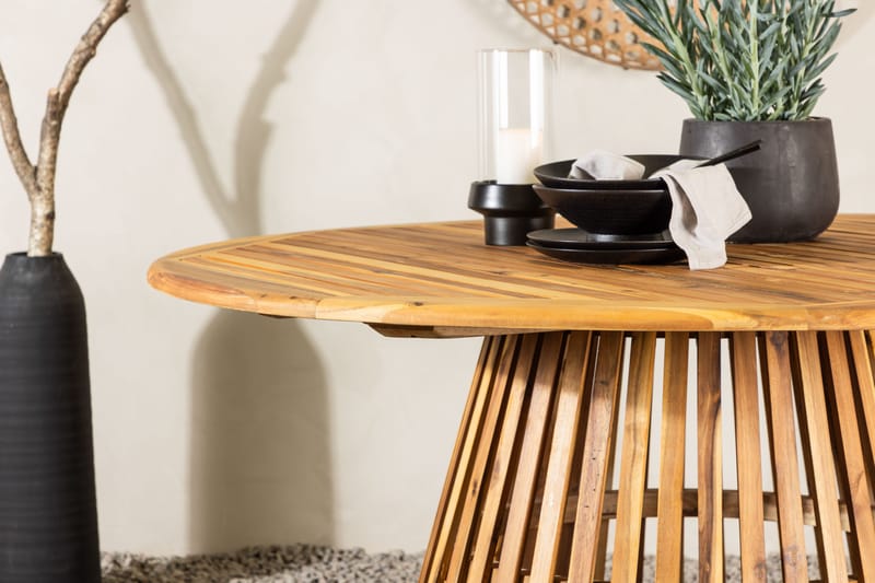 Lakenview Pyöreä Ulkoruokapöytä 150 cm - Luonnonvärinen - Puutarhakalusteet - Terassipöydät - Ruokapöytä terassille