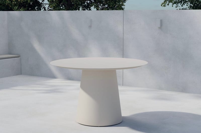 Lanzo pyöreä ruokapöytä 120 cm ulkokäyttöön, Beige