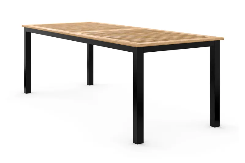 Las Vegas Jatkettava Ruokapöytä 220/280x100 cm - Musta/Tiikki - Puutarhakalusteet - Terassipöydät - Ruokapöytä terassille