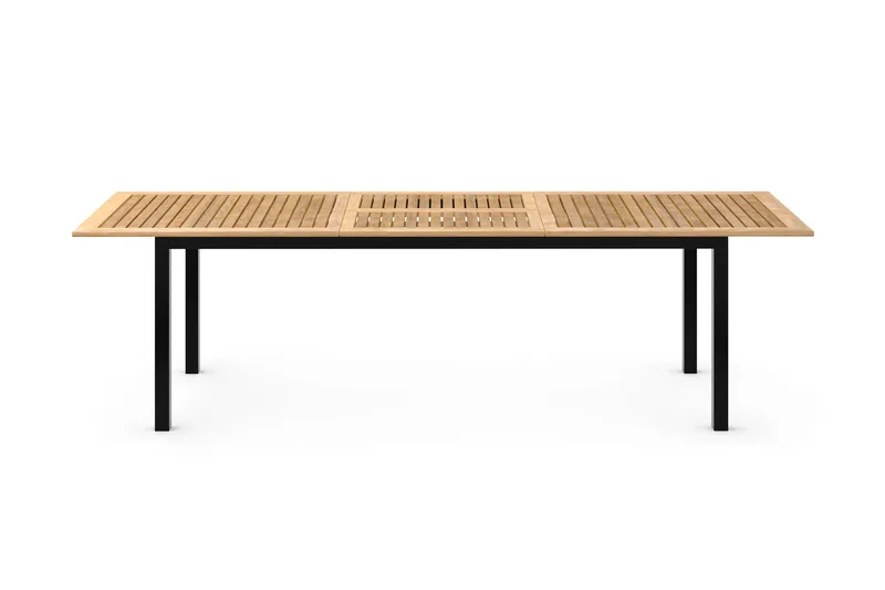 Las Vegas Jatkettava Ruokapöytä 220/280x100 cm - Musta/Tiikki - Puutarhakalusteet - Terassipöydät - Ruokapöytä terassille