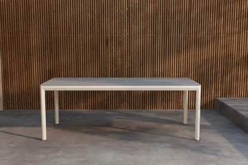 Lino suorakulmainen ruokapöytä 220 cm ulkokäyttöön - Beige - Puutarhakalusteet - Terassipöydät - Ruokapöytä terassille