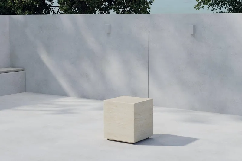 Lissabon sivupöytä 40 cm ulkokäyttöön, Beige